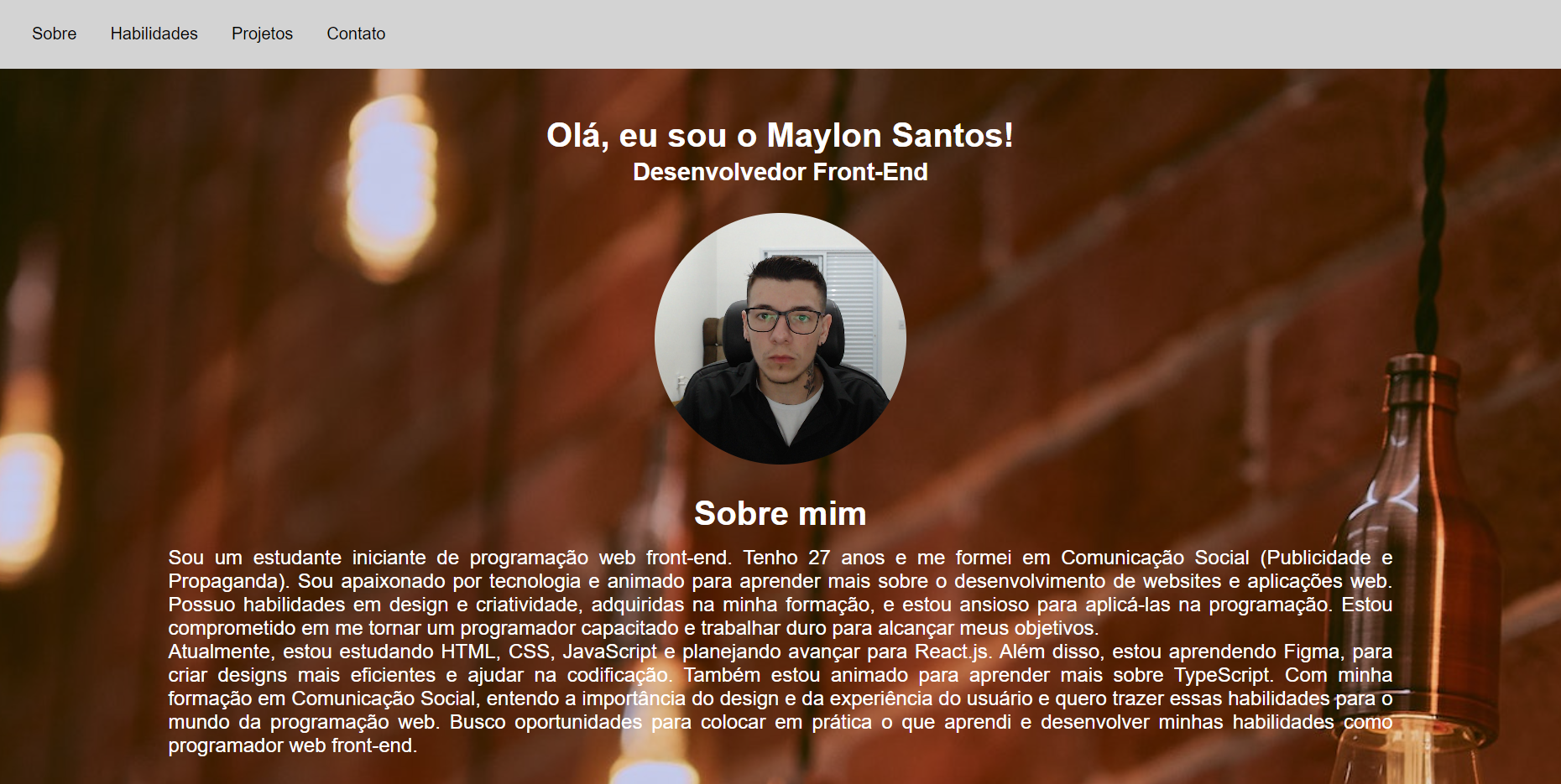 Projeto meu portfólio